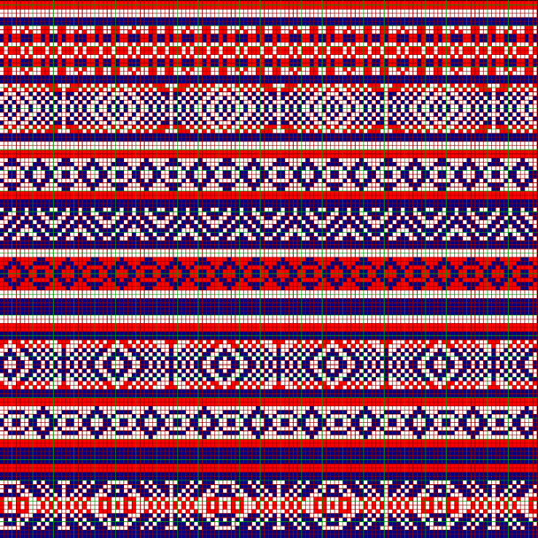 Geometric color repeating pattern for use in knitting and embroidery - Photo, Image
