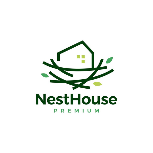 Nest Haus Home Logo Vektor Symbol Illustration - Vektor, Bild