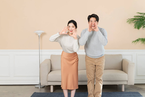 newly married Asian couple at home - Valokuva, kuva