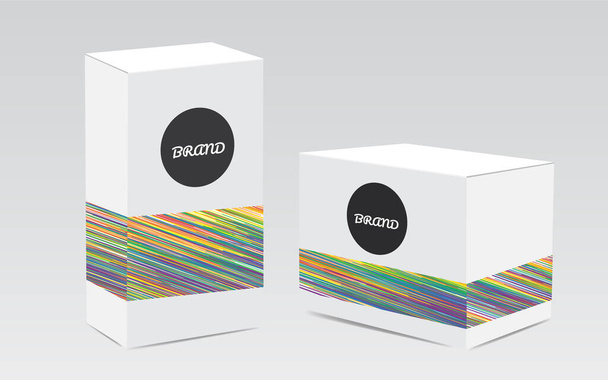 ホワイトボックスパッケージモックアップボックスベクトルイラスト - ベクター画像