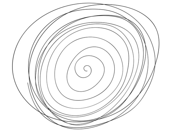 abstract round brush stroke. spiral doodle handdraw vector element - Vector, Image