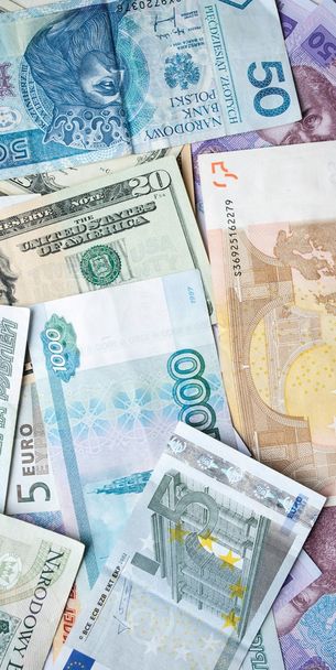 ドル、ズウォティ、rubel、ユーロ、hryvna - 写真・画像