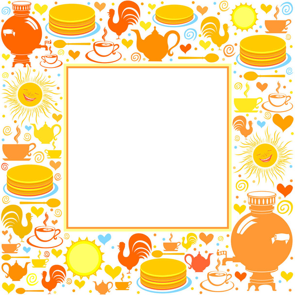 pancake week, Russian holiday vector illustration background concept - Vector, Image