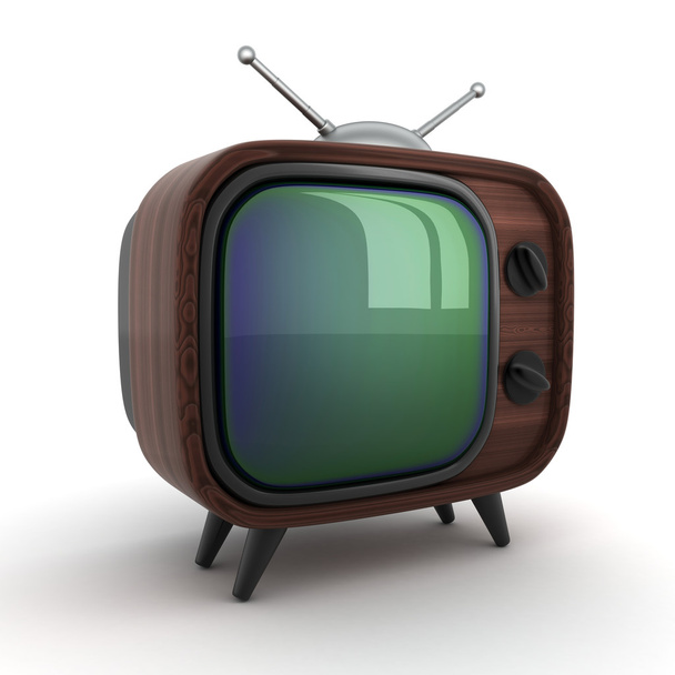 oude houten tv  - Foto, afbeelding