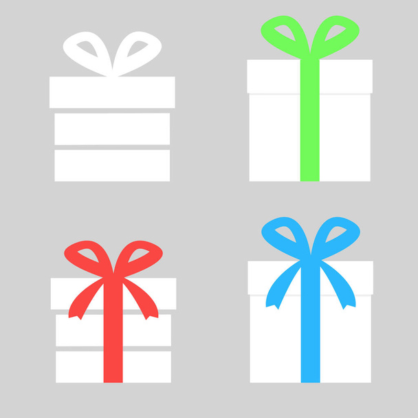 A Set. Gift boxes. Icons. Suitable for use on websites, social networks. Vector illustration. - Вектор, зображення