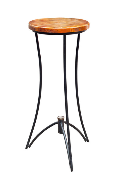 Round table with wrought iron legs. Street table isolated on a white background. - Foto, imagen