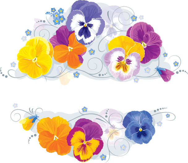 Pansies and forget-me-not - Vector, imagen