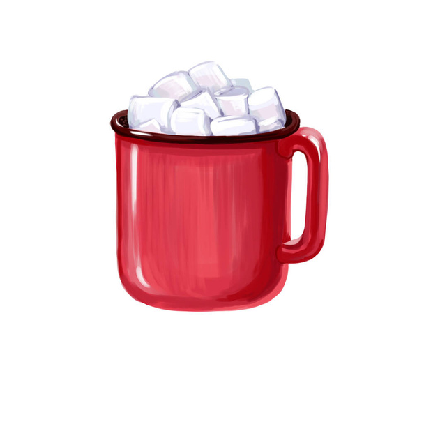 Hand draw hot drink on the white background - Foto, imagen