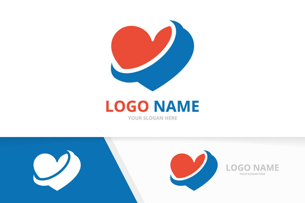 Combinación abstracta del logotipo del corazón. Plantilla de diseño de logotipo de amor Premium. - Vector, Imagen