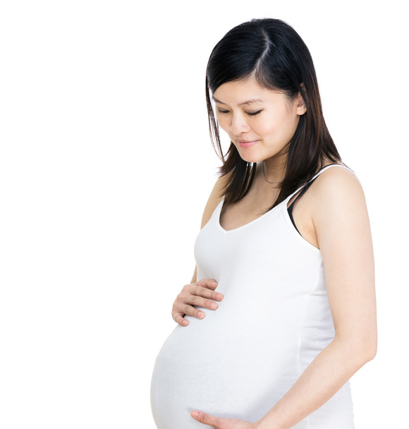 Azji kobieta w ciąży uśmiech - Zdjęcie, obraz