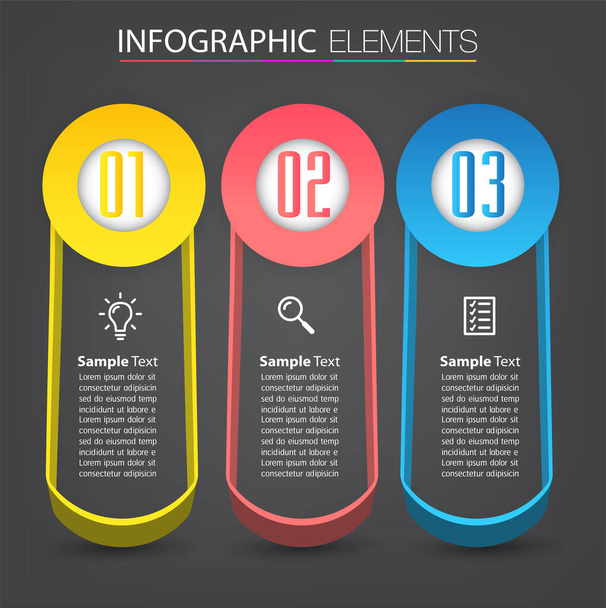 colorful infographics banner template with text boxes, digital card  - Vektör, Görsel