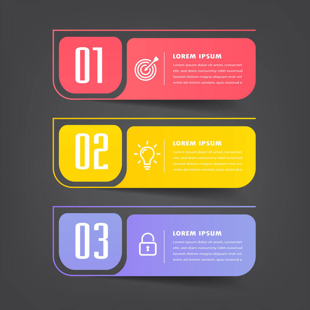 colorful infographics banner template with text boxes, digital card  - Vektör, Görsel