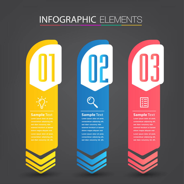 colorful infographics banner template with text boxes, digital card  - Vektori, kuva