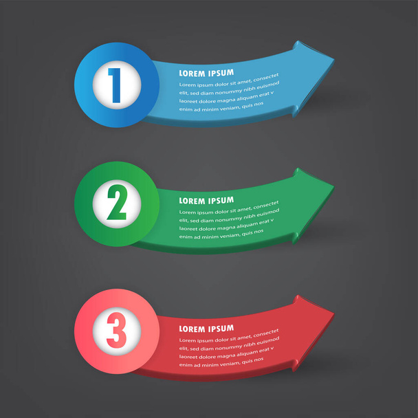 colorful infographics banner template with text boxes, digital card  - Vektor, Bild