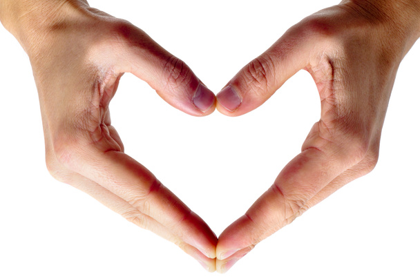 Мужские руки образуют сердце
 - Фото, изображение