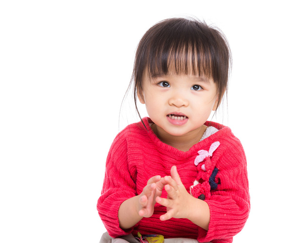 Asia little girl clapping hand - Foto, Imagen