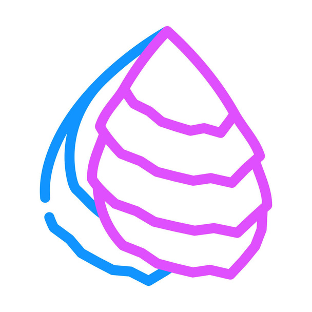 oyster ocean color icon vector illustration - Vector, Image