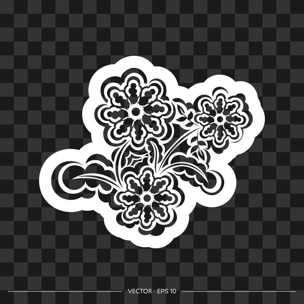 Motivo de la flor para el diseño de encaje y diseño textil. - Vector, Imagen