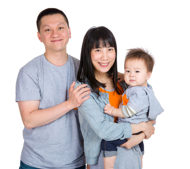 ευτυχής χαμογελαστοί ασιατικής οικογένειας  - Φωτογραφία, εικόνα