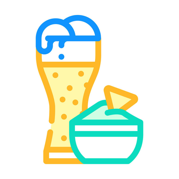 nachos snack and beer color icon vector illustration - Vektor, kép