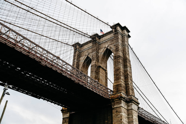 Iconic View of Brooklyn Bridge in New York City - Photo, Image