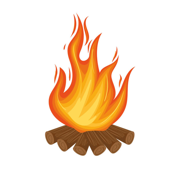 camp fire flame - Vector, Image
