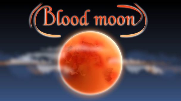 Full Moon, Super Moon, Blood Moon. Astrological phenomenon. Illustrations on the theme astrology, astronomy, esotericism, prediction of the future.  - Photo, Image