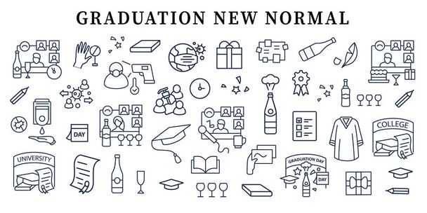 Graduation new normal banner - Vector, Image