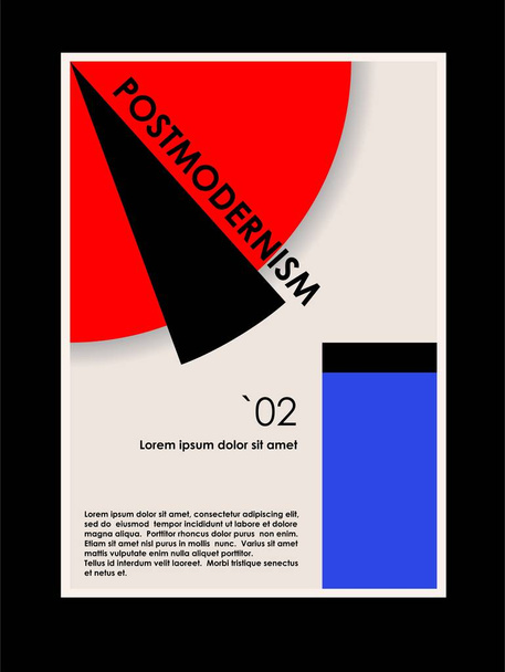 Kunstwerk, Plakat inspiriert postmodern von Vektor abstrakten dynamischen Symbolen mit fetten geometrischen Formen, nützlich für Web-Hintergrund, Plakatkunst-Design, Magazin-Titelseite, hallo-tech-Druck, Cover-Artwork. - Vektor, Bild