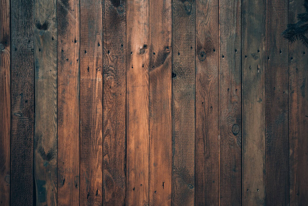 Wood plank texture. Dark grain panel board table with copy space. Old floor wooden pattern. Timber plank surface wall for vintage grunge wallpaper. Abstract desk Natural concept - Photo, Image
