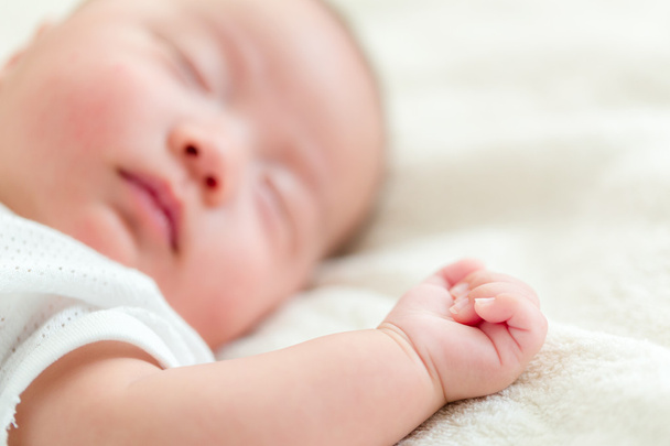 Sleeping newborn baby boy - Фото, изображение