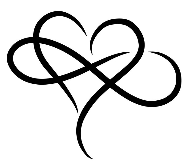 Infinity love design with heart illustration  - Vecteur, image