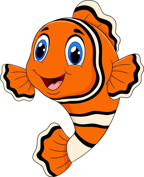 Desenho animado bonito Orange Happy Fish ilustração  - Vetor, Imagem