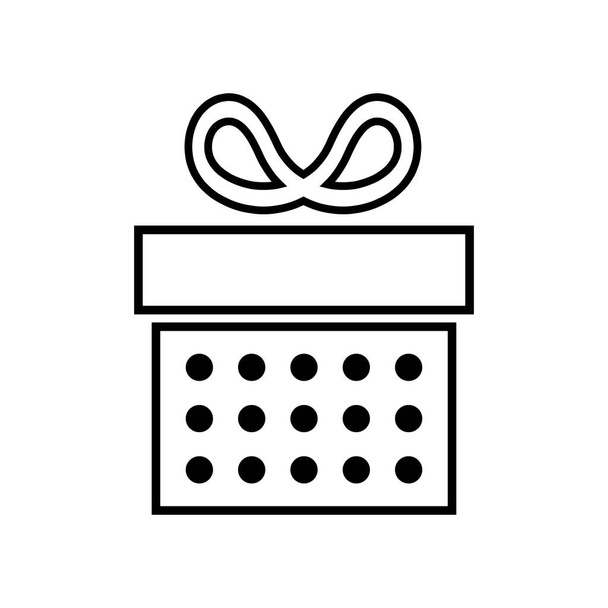 Lahjapakkauksen kuvake. Nykyinen symboli. Joululaatikko. Yllätys lahjapakkauksessa tasaisella tyylillä. Giftbox lineaarisella tyylillä. Vektori - Vektori, kuva