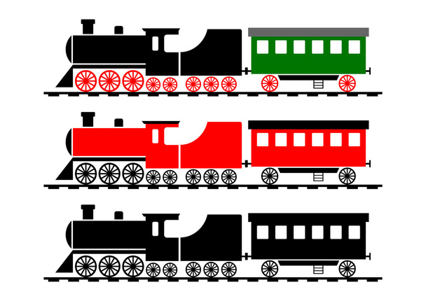Train icons on white background   - Vector, Image