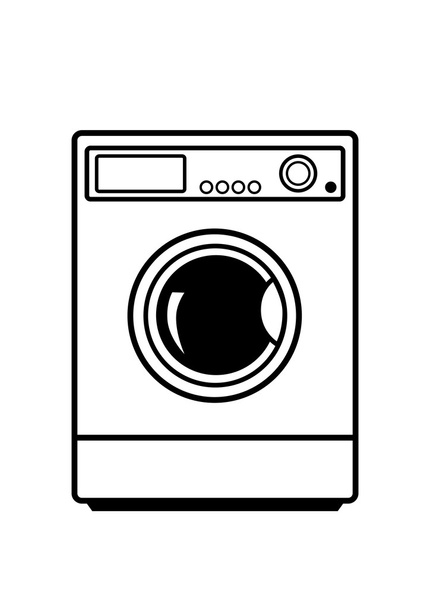 Beyaz arkaplanda çamaşır makinesi   - Vektör, Görsel