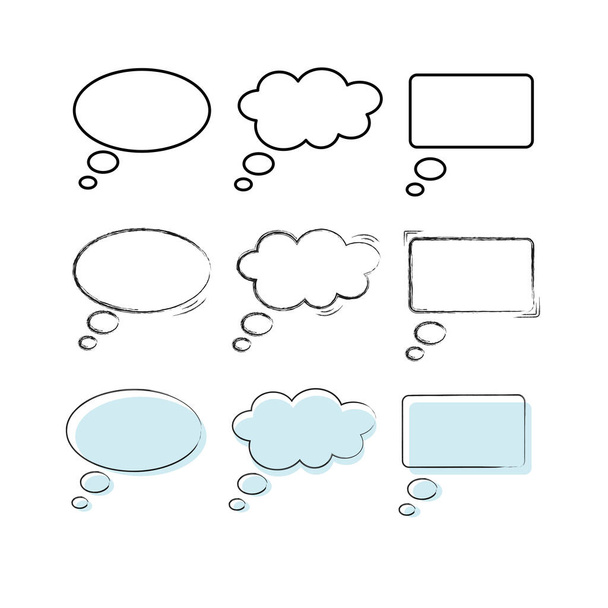 Beyaz simgeler iletişim konsepti. Konuşma baloncukları ayarlandı - Vektör, Görsel