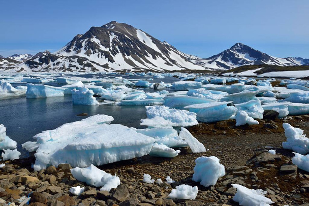 Pack or drift ice on Kulusuk Island, East Greenland, Kalaallit Nunaat, Greenland, North America - Valokuva, kuva