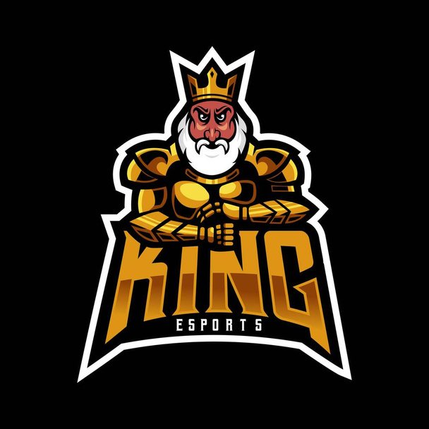 Вектор дизайну логотипу короля з сучасним стилем концепції ілюстрації для талісмана, спорту, ігор, ескорту, значка, емблеми та футболки друку
 - Вектор, зображення