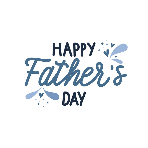 Happy Fathers Day hand drawn lettering in children style - Vector, Image