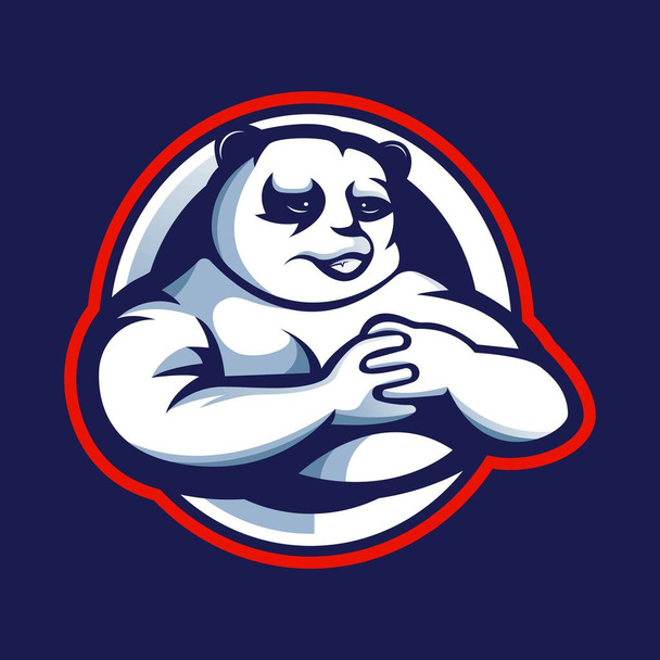 Σχεδιασμός λογότυπου Panda μασκότ με μοντέρνο στυλ εικονογράφησης για εκτύπωση σήματος, εμβλήματος και t-shirt - Διάνυσμα, εικόνα