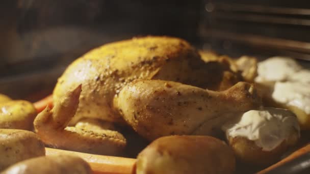 Время запекания курицы и картофеля в духовке. - Кадры, видео