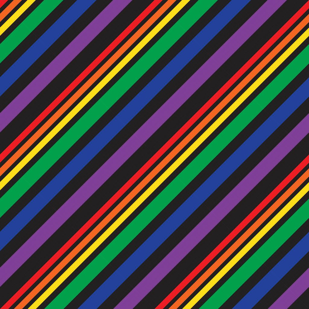 Rainbow diagonal listrado sem costura fundo padrão adequado para têxteis de moda, gráficos - Vetor, Imagem
