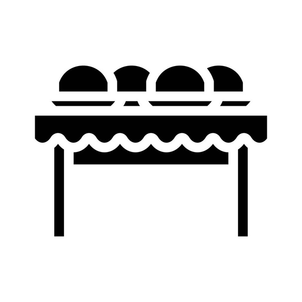 dishes on tables glyph icon vector illustration - Vector, Image