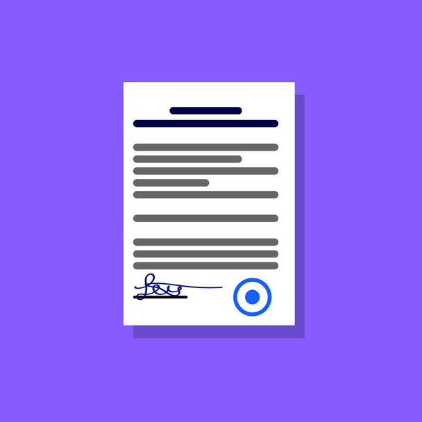 Contract document in style flat - Photo, Image