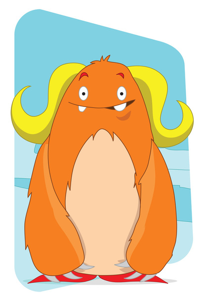 Linda dama Yeti monstruo alienígena personaje de dibujos animados
 - Vector, imagen