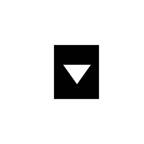 矢印の下の黒いミニマリズムのベクトルアイコン - ベクター画像