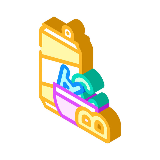 letter shaped cookies snack isometric icon vector illustration - Vector, Image
