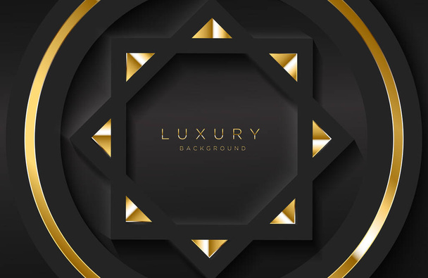 3d realistic background with shiny gold geometric shape. Golden geometric Graphic design element. Luxurious Elegant template - Vector, Image
