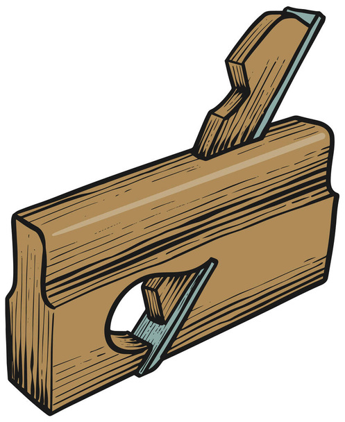 Rabbet plane icon in sketch style. Woodworking tool vector illustration. - Vector, Image